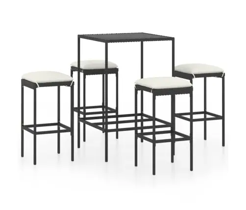 5-Daļīgs Dārza Mēbeļu Komplekts Ar Matračiem, Pe Rotangpalma Vidaxl