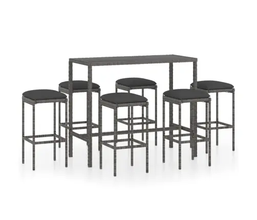 7-Osaline Aia Baarikomplekt Patjadega, Polürotang, Hall