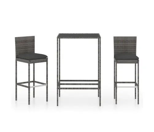 3-Daļīgs Dārza Mēbeļu Komplekts Ar Matračiem, Pe Rotangpalma Vidaxl