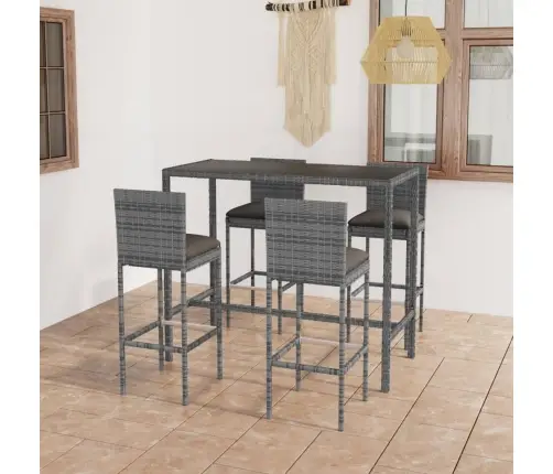 5-Osaline Aia Baarikomplekt Patjadega, Polürotang, Hall