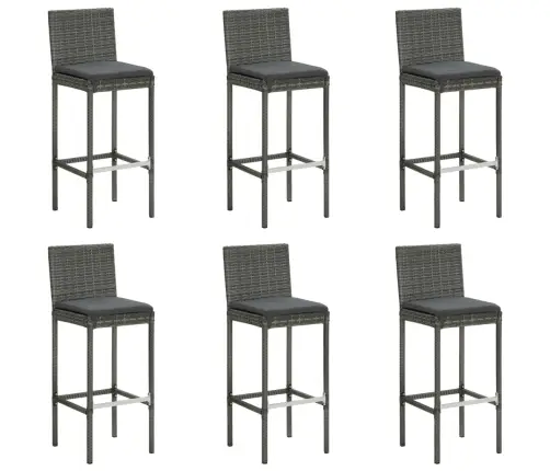 Sodo Komplektas Su Pagalvėlėmis, 7 Dalių, Pilkas, Poliratanas