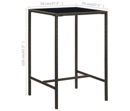 5-Daļīgs Dārza Bāra Mēbeļu Komplekts, Brūna Pe Rotangpalma Vidaxl