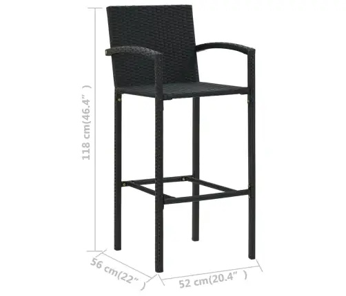 5-Osaline Aiabaari Komplekt, Polürotang, Must