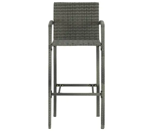 5-Daļīgs Dārza Bāra Mēbeļu Komplekts, Pelēka Pe Rotangpalma Vidaxl