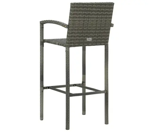 5-Daļīgs Dārza Bāra Mēbeļu Komplekts, Pelēka Pe Rotangpalma Vidaxl