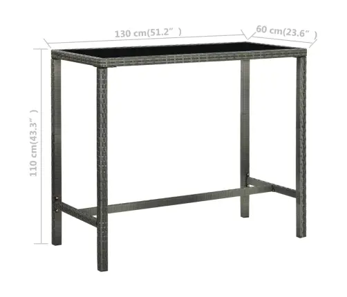 7-Daļīgs Dārza Bāra Mēbeļu Komplekts, Pelēka Pe Rotangpalma Vidaxl