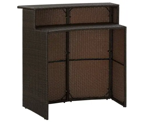 3-Daļīgs Dārza Bāra Mēbeļu Komplekts Ar Matračiem, Brūns Vidaxl