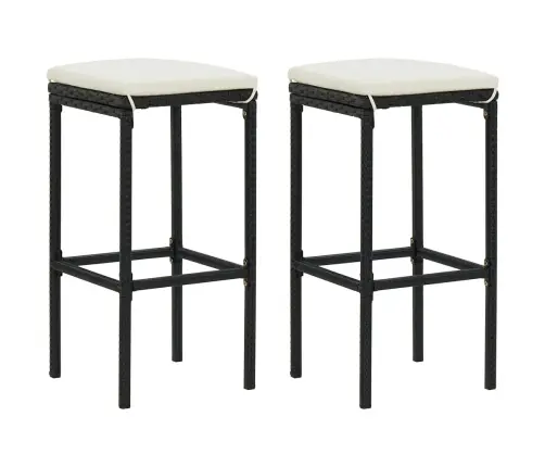 3-Daļīgs Dārza Mēbeļu Komplekts Ar Matračiem, Melns Vidaxl