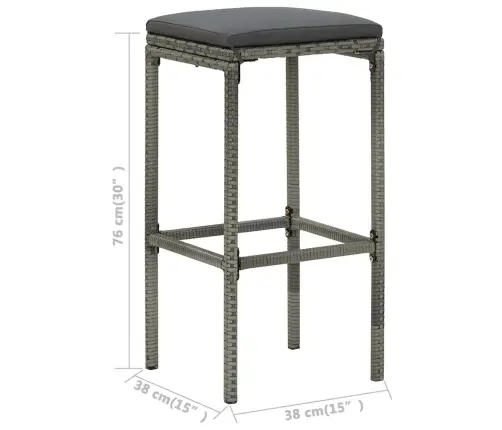 Sodo Baro Baldų Komplektas Su Pagalvėlėmis, 4 Dalių, Pilkas