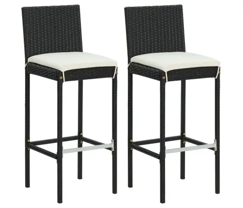 3-Daļīgs Dārza Bāra Mēbeļu Komplekts Ar Matračiem, Melns Vidaxl