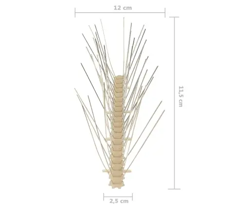 Putnu Atbaidīšanas Radzes, 4 Rindas, 20 Gab., 10 M, Plastmasa Vidaxl