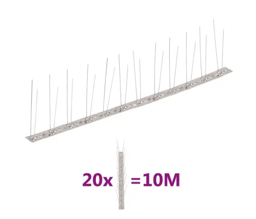 Putnu Atbaidīšanas Radzes, 2 Rindas, 20 Gab., 10 M, Tērauds Vidaxl