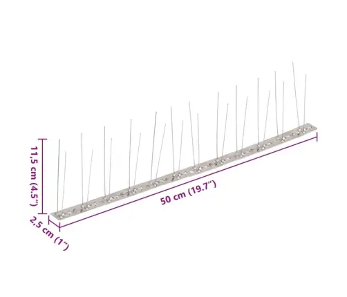 Putnu Atbaidīšanas Radzes, 2 Rindas, 20 Gab., 10 M, Tērauds Vidaxl
