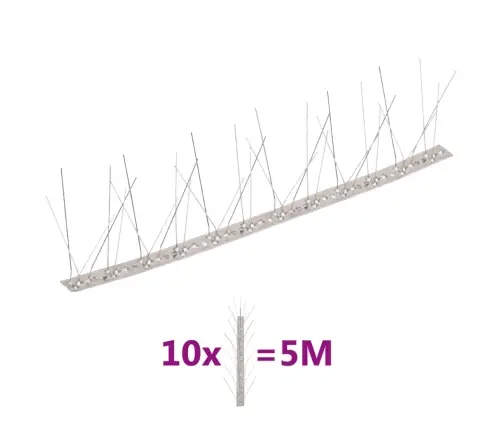 Putnu Atbaidīšanas Radzes, 5 Rindas, 10 Gab., 5 M, Tērauds Vidaxl