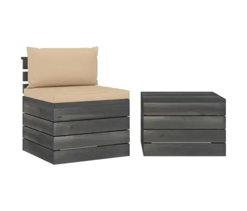 2-Osaline Kaubaalustest Aiadiivani Komplekt Patjadega Männipuit