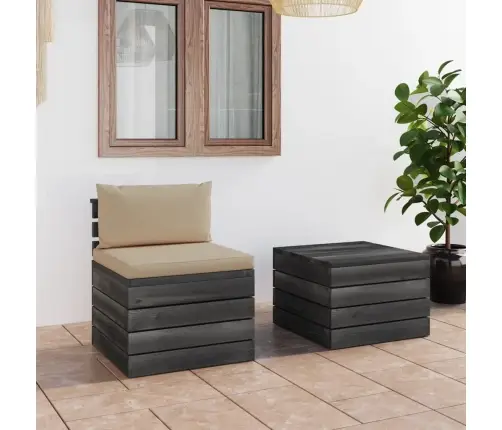 2-Osaline Kaubaalustest Aiadiivani Komplekt Patjadega Männipuit