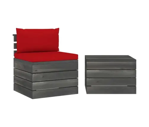 2-Osaline Kaubaalustest Aiadiivani Komplekt Patjadega Männipuit