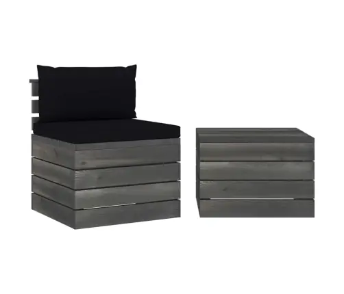 2-Daļīgs Dārza Palešu Mēbeļu Komplekts Ar Matračiem, Priede Vidaxl