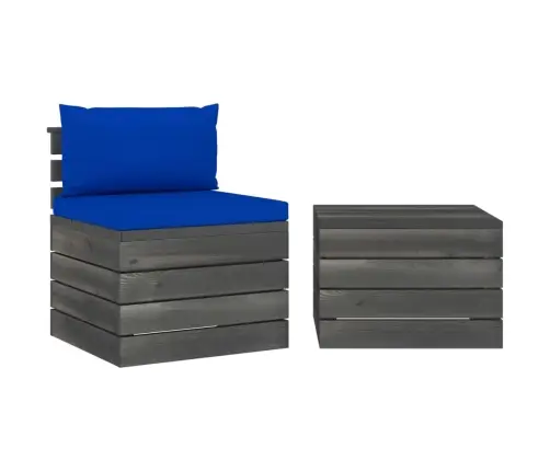 Sodo Komplektas Iš Palečių Su Pagalvėlėmis, 2 Dalių, Pušis