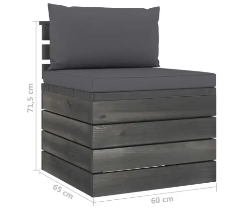 2-Daļīgs Dārza Palešu Mēbeļu Komplekts Ar Matračiem, Priede Vidaxl