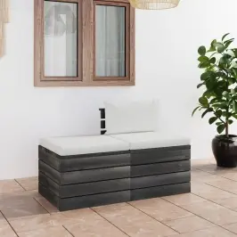 Sodo Komplektas Iš Palečių Su Pagalvėlėmis, 2 Dalių, Pušis