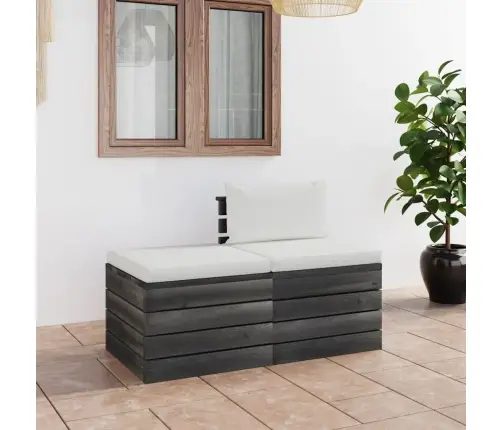 2-Osaline Kaubaalustest Aiadiivani Komplekt Patjadega Männipuit