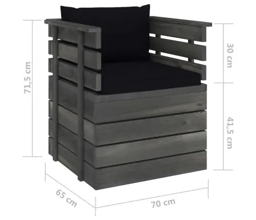 Dārza Atpūtas Krēsls Ar Matračiem, Priedes Koks Vidaxl