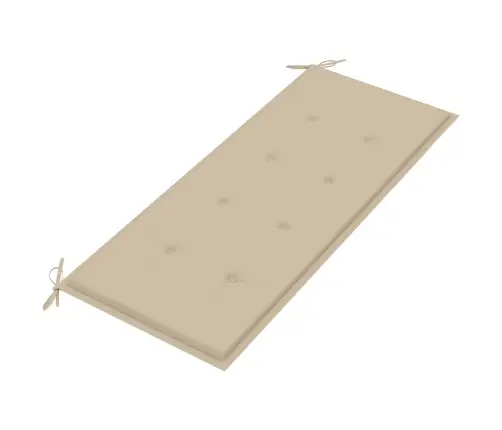 Sols Ar Bēšu Matraci, 120 Cm, Masīvs Tīkkoks Vidaxl