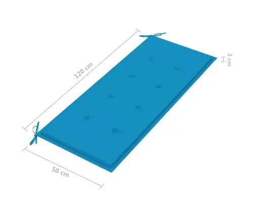 Sols Ar Zilu Matraci, 120 Cm, Masīvs Tīkkoks Vidaxl Sols Ar Zilu Matraci, 120 Cm, Masīvs Tīkkoks Vidaxl