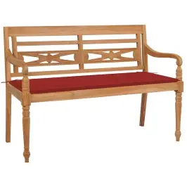 Sols Ar Sarkanu Matraci, 120 Cm, Masīvs Tīkkoks Vidaxl