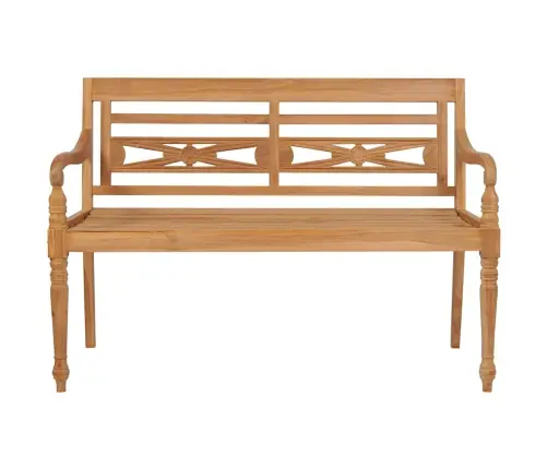 Batavia Suoliukas Su Juoda Pagalve, 120cm Tikmedžio Masyvas