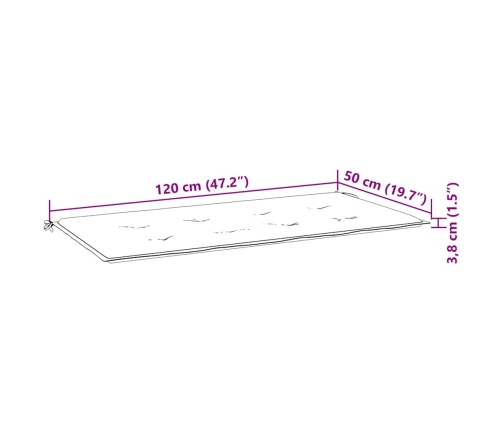 Batavia Pink Sügavsinise Padjaga, 120 cm Tiikpuu