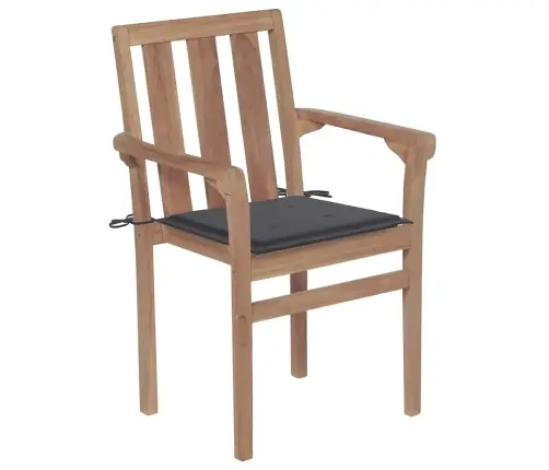 Dārza Krēsli, 2 Gab., Antracītpelēki Matrači, Masīvs Tīkkoks Vidaxl