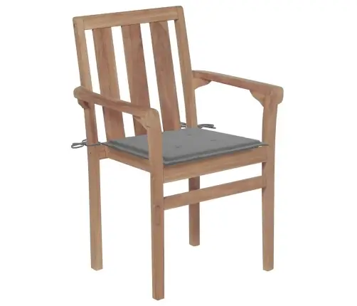 Dārza Krēsli, 2 Gab., Pelēki Matrači, Masīvs Tīkkoks Vidaxl