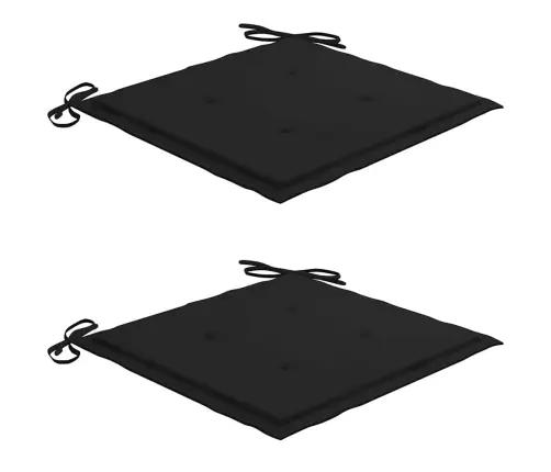 Dārza Krēsli, 2 Gab., Melni Matrači, Masīvs Tīkkoks Vidaxl