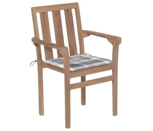 Dārza Krēsli, 2 Gab., Matrači Ar Četrstūriem, Masīvs Tīkkoks Vidaxl