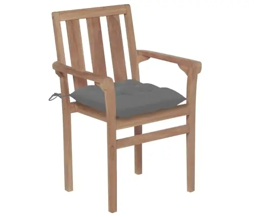 Dārza Krēsli, 2 Gab., Pelēki Matrači, Masīvs Tīkkoks Vidaxl