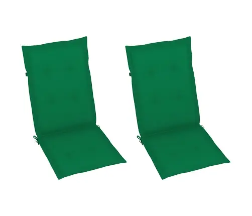 Dārza Krēsli, 2 Gab., Zaļi Matrači, Masīvs Tīkkoks Vidaxl