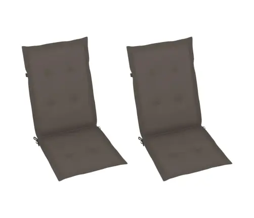 Dārza Krēsli, 2 Gab., Pelēkbrūni Matrači, Masīvs Tīkkoks Vidaxl