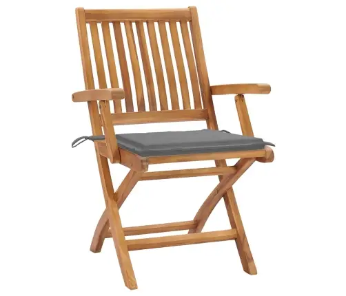 Dārza Krēsli, 2 Gab., Pelēki Matrači, Masīvs Tīkkoks Vidaxl