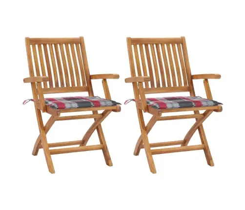 Sodo Kėdės Su Languotomis Pagalvėlėmis, 2Vnt., Tikmedis