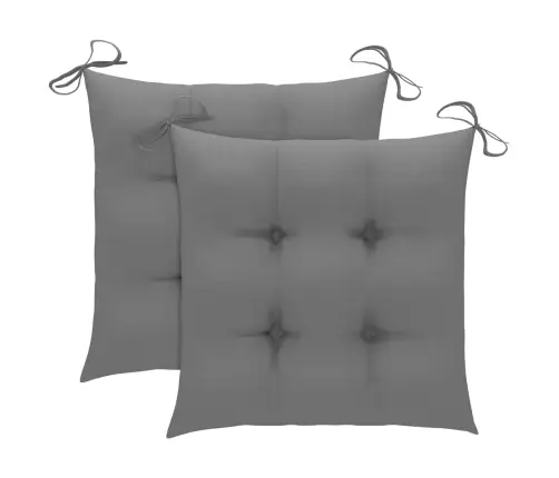 Dārza Krēsli, 2 Gab., Pelēki Matrači, Masīvs Tīkkoks Vidaxl