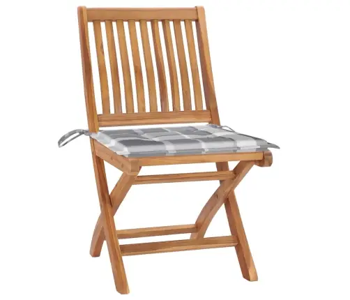 Dārza Krēsli, 2 Gab., Matrači Ar Četrstūriem, Masīvs Tīkkoks Vidaxl