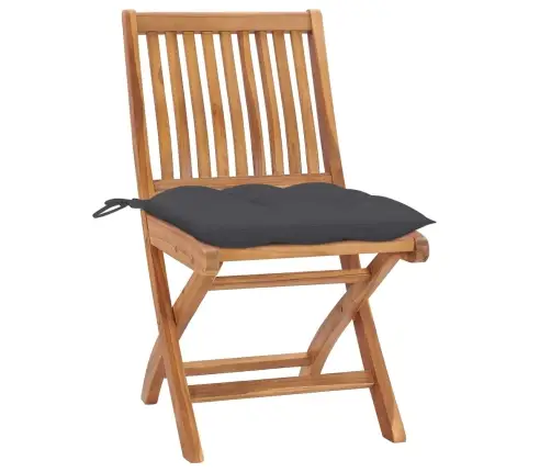 Dārza Krēsli, 2 Gab., Antracītpelēki Matrači, Masīvs Tīkkoks Vidaxl