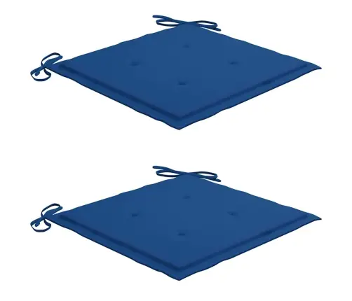 Dārza Krēsli, Koši Zili Matrači, 2 Gab., Masīvs Tīkkoks Vidaxl