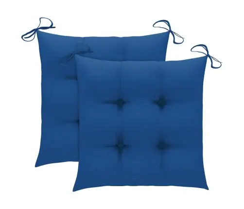 Dārza Krēsli, Zili Matrači, 2 Gab., Masīvs Tīkkoks Vidaxl