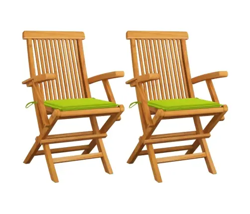 Dārza Krēsli, Spilgti Zaļi Matrači, 2 Gab., Masīvs Tīkkoks Vidaxl Dārza Krēsli, Spilgti Zaļi Matrači, 2 Gab., Masīvs Tīkkoks Vidaxl