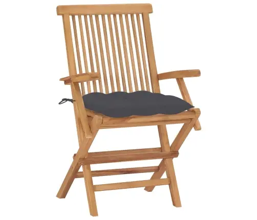 Dārza Krēsli, Antracītpelēki Matrači, 2 Gab., Masīvs Tīkkoks Vidaxl