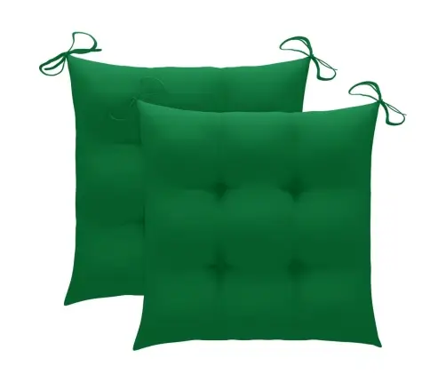 Dārza Krēsli, Zaļi Matrači, 2 Gab., Masīvs Tīkkoks Vidaxl