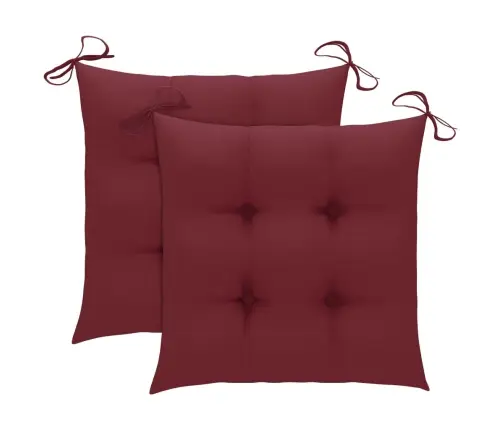 Dārza Krēsli, Vīnsarkani Matrači, 2 Gab., Masīvs Tīkkoks Vidaxl